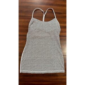 Lululemon Power Y Tank Top Black White Geometric Dot Racerback Size 4 W1M18S